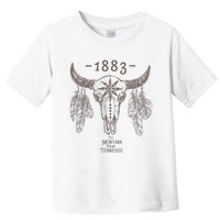 1883 Boho Cow Skull Cute Country Western Yellowstone Graphic Toddler T-Shirt