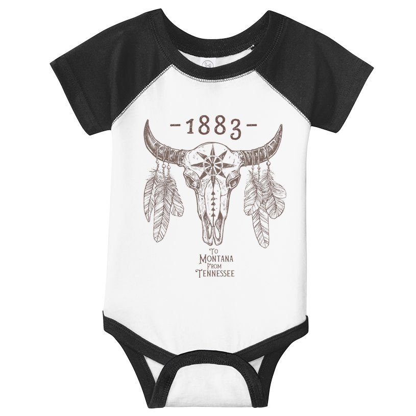 1883 Boho Cow Skull Cute Country Western Yellowstone Graphic Infant Baby Jersey Bodysuit