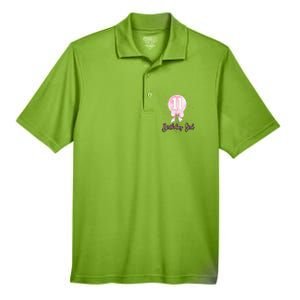 11th Birthday Coquette Pin.K Bow Balloon 11 Yrs Old Bday Men's Origin Performance Pique Polo