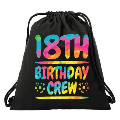 18th Birthday Crew Family, 18th Birthday Party Friends Group Drawstring Bag