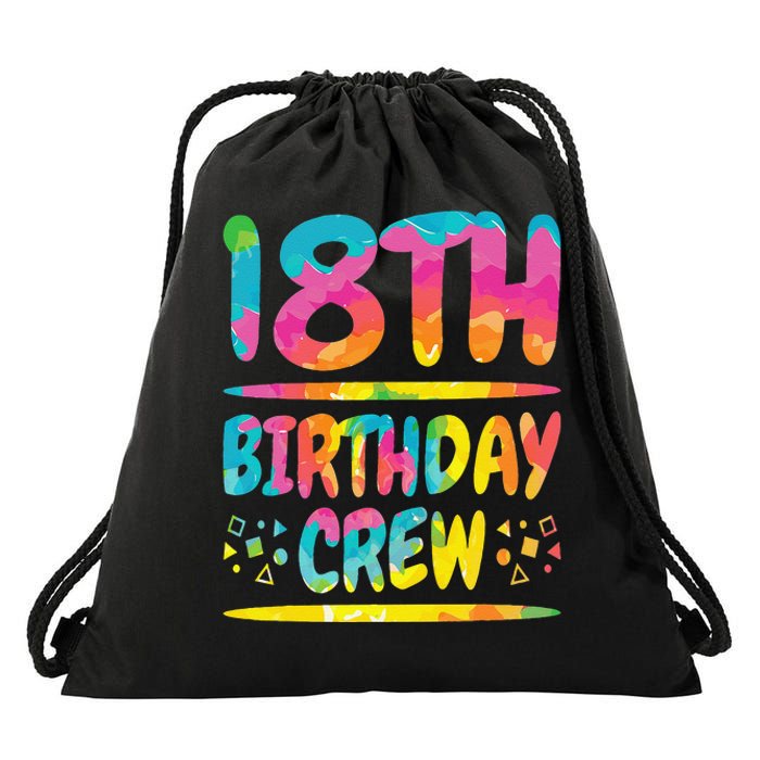 18th Birthday Crew Family, 18th Birthday Party Friends Group Drawstring Bag