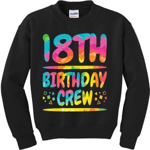 18th Birthday Crew Family, 18th Birthday Party Friends Group Kids Sweatshirt