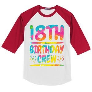 18th Birthday Crew Family, 18th Birthday Party Friends Group Kids Colorblock Raglan Jersey