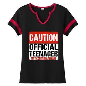 13 Birthday Caution Nager Boy 13yr 13th Birthday Ladies Halftime Notch Neck Tee