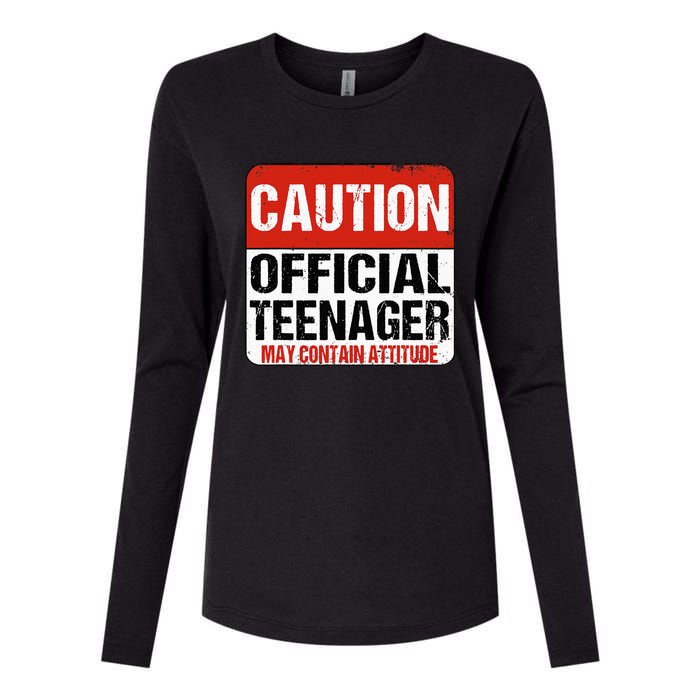 13 Birthday Caution Nager Boy 13yr 13th Birthday Womens Cotton Relaxed Long Sleeve T-Shirt