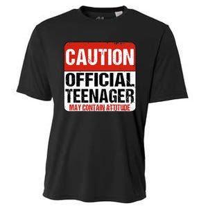 13 Birthday Caution Nager Boy 13yr 13th Birthday Cooling Performance Crew T-Shirt