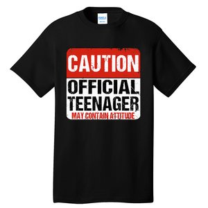 13 Birthday Caution Nager Boy 13yr 13th Birthday Tall T-Shirt