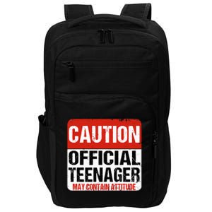 13 Birthday Caution Nager Boy 13yr 13th Birthday Impact Tech Backpack