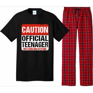 13 Birthday Caution Nager Boy 13yr 13th Birthday Pajama Set