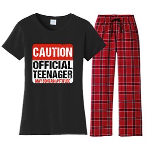 13 Birthday Caution Nager Boy 13yr 13th Birthday Women's Flannel Pajama Set