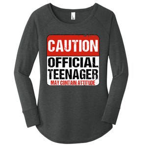 13 Birthday Caution Nager Boy 13yr 13th Birthday Women's Perfect Tri Tunic Long Sleeve Shirt