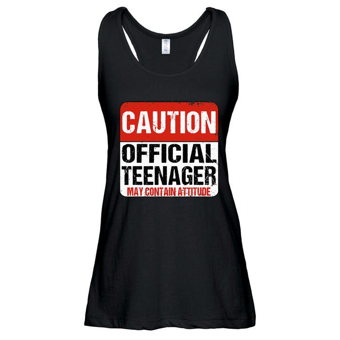 13 Birthday Caution Nager Boy 13yr 13th Birthday Ladies Essential Flowy Tank