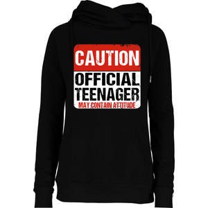 13 Birthday Caution Nager Boy 13yr 13th Birthday Womens Funnel Neck Pullover Hood