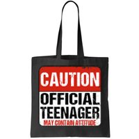 13 Birthday Caution Nager Boy 13yr 13th Birthday Tote Bag