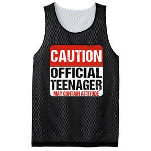 13 Birthday Caution Nager Boy 13yr 13th Birthday Mesh Reversible Basketball Jersey Tank