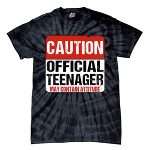 13 Birthday Caution Nager Boy 13yr 13th Birthday Tie-Dye T-Shirt