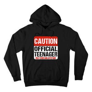 13 Birthday Caution Nager Boy 13yr 13th Birthday Tall Hoodie