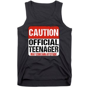 13 Birthday Caution Nager Boy 13yr 13th Birthday Tank Top