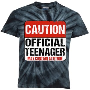 13 Birthday Caution Nager Boy 13yr 13th Birthday Kids Tie-Dye T-Shirt