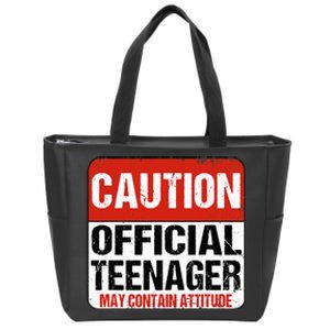 13 Birthday Caution Nager Boy 13yr 13th Birthday Zip Tote Bag