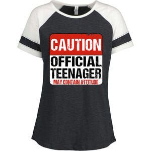 13 Birthday Caution Nager Boy 13yr 13th Birthday Enza Ladies Jersey Colorblock Tee