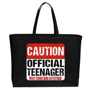 13 Birthday Caution Nager Boy 13yr 13th Birthday Cotton Canvas Jumbo Tote