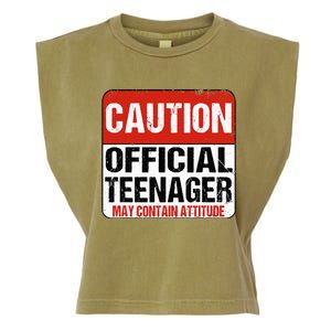 13 Birthday Caution Nager Boy 13yr 13th Birthday Garment-Dyed Women's Muscle Tee