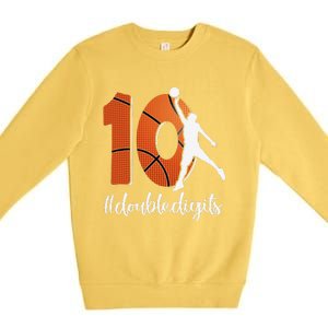 10th Birthday Double Digits Ten Basketball Premium Crewneck Sweatshirt