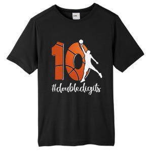 10th Birthday Double Digits Ten Basketball Tall Fusion ChromaSoft Performance T-Shirt