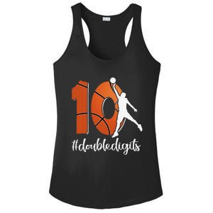 10th Birthday Double Digits Ten Basketball Ladies PosiCharge Competitor Racerback Tank