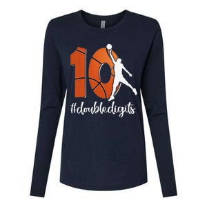 10th Birthday Double Digits Ten Basketball Womens Cotton Relaxed Long Sleeve T-Shirt