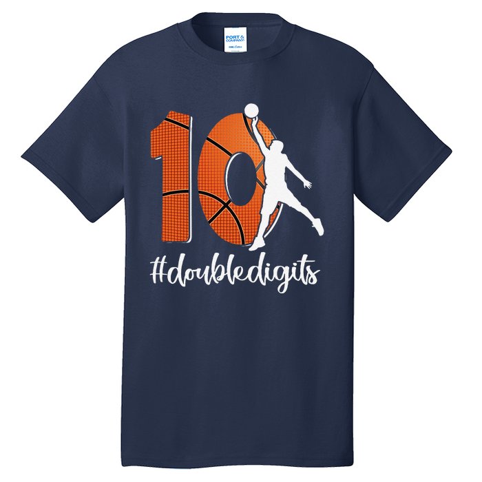 10th Birthday Double Digits Ten Basketball Tall T-Shirt