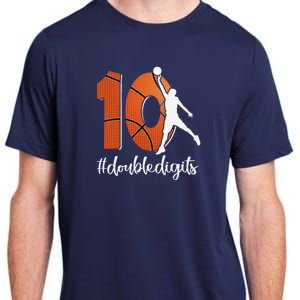 10th Birthday Double Digits Ten Basketball Adult ChromaSoft Performance T-Shirt