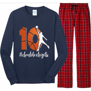 10th Birthday Double Digits Ten Basketball Long Sleeve Pajama Set