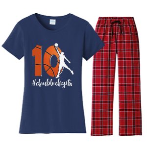 10th Birthday Double Digits Ten Basketball Women's Flannel Pajama Set