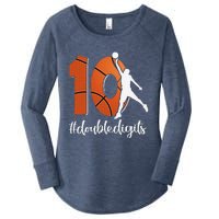 10th Birthday Double Digits Ten Basketball Women's Perfect Tri Tunic Long Sleeve Shirt