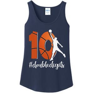 10th Birthday Double Digits Ten Basketball Ladies Essential Tank