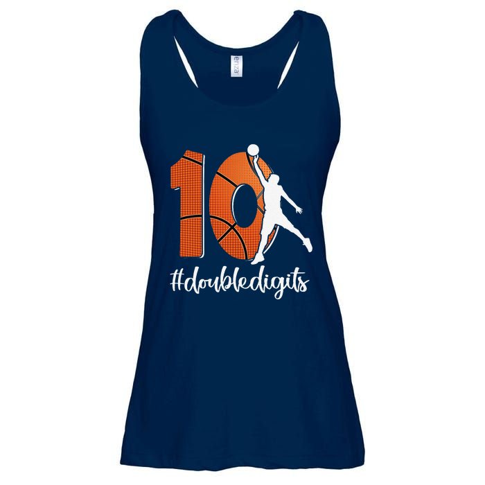 10th Birthday Double Digits Ten Basketball Ladies Essential Flowy Tank