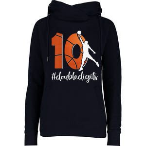 10th Birthday Double Digits Ten Basketball Womens Funnel Neck Pullover Hood