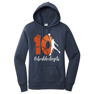 10th Birthday Double Digits Ten Basketball Women's Pullover Hoodie