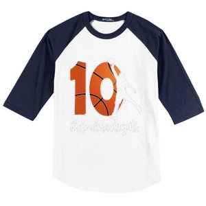 10th Birthday Double Digits Ten Basketball Baseball Sleeve Shirt