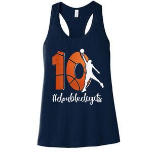 10th Birthday Double Digits Ten Basketball Women's Racerback Tank