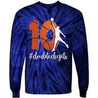 10th Birthday Double Digits Ten Basketball Tie-Dye Long Sleeve Shirt