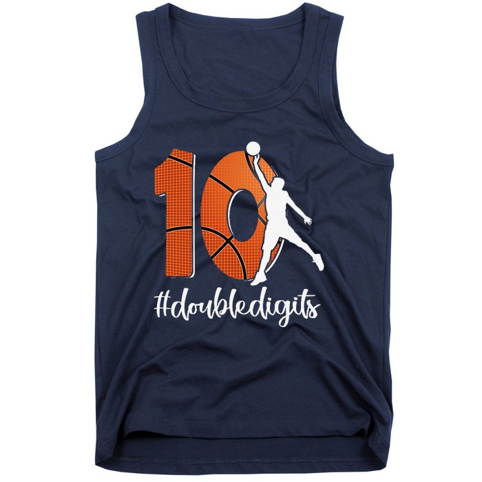 10th Birthday Double Digits Ten Basketball Tank Top