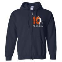 10th Birthday Double Digits Ten Basketball Full Zip Hoodie