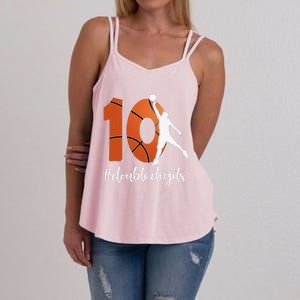 10th Birthday Double Digits Ten Basketball Women's Strappy Tank