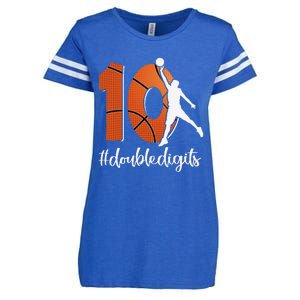 10th Birthday Double Digits Ten Basketball Enza Ladies Jersey Football T-Shirt