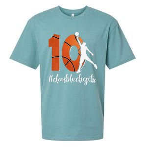 10th Birthday Double Digits Ten Basketball Sueded Cloud Jersey T-Shirt