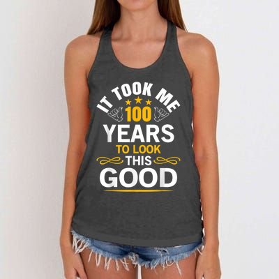 100th Birthday Design Took Me 100 Years Old Birthday Women's Knotted Racerback Tank