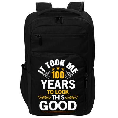 100th Birthday design Took Me 100 Years Old Birthday Impact Tech Backpack
